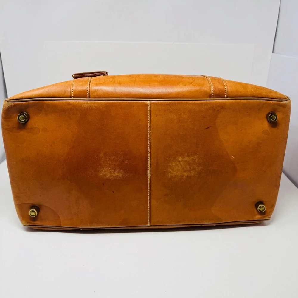 VTG Hartmann Heritage Tan Belting Leather Duffel Bag Weekender Luggage Carryon